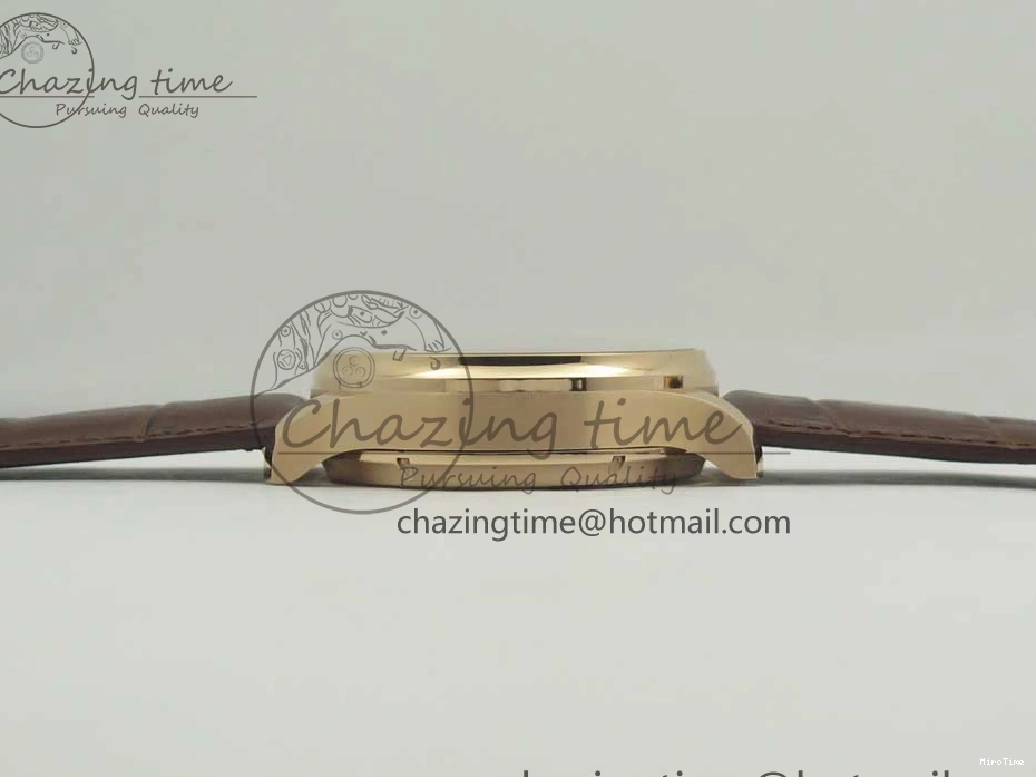 MIROTIME 0113 Portuguese Tourbillon IW5463 RG ZF Best Edition White Dial on Brown Leather Strap Stylish 7174